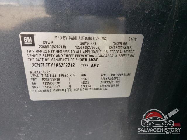 2CNFLFEY1A6302212 2010 CHEVROLET EQUINOX photo no. 14