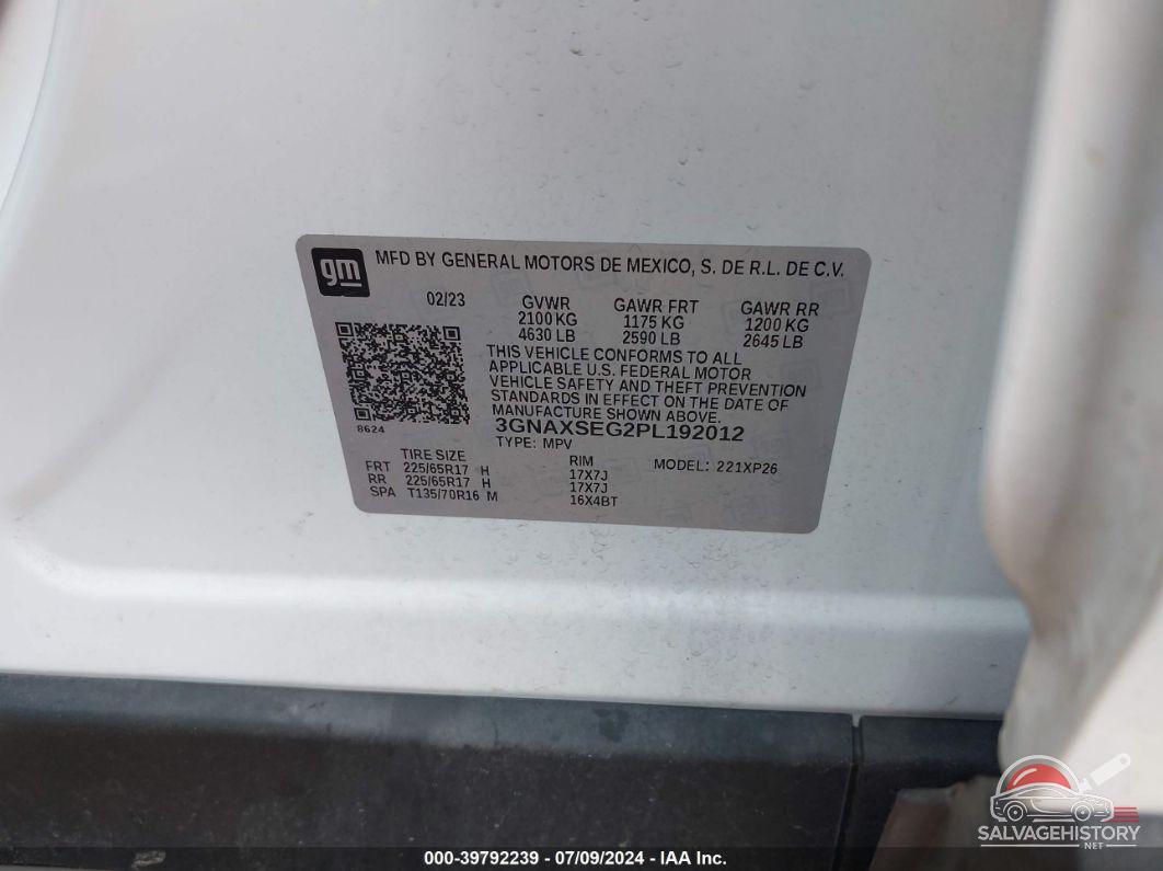 3GNAXSEG2PL192012 2023 CHEVROLET EQUINOX photo no. 9