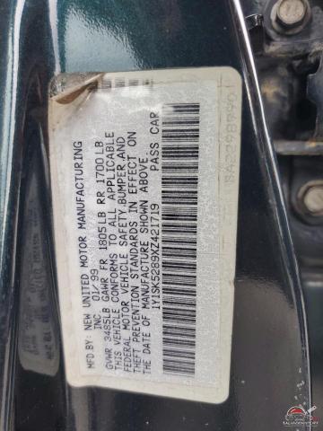 1Y1SK5289XZ421719 1999 CHEVROLET GEO PRIZM photo no. 12