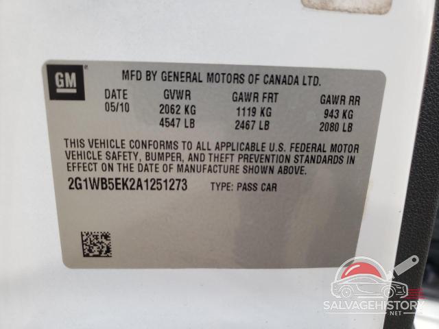 2G1WB5EK2A1251273 2010 CHEVROLET IMPALA photo no. 12