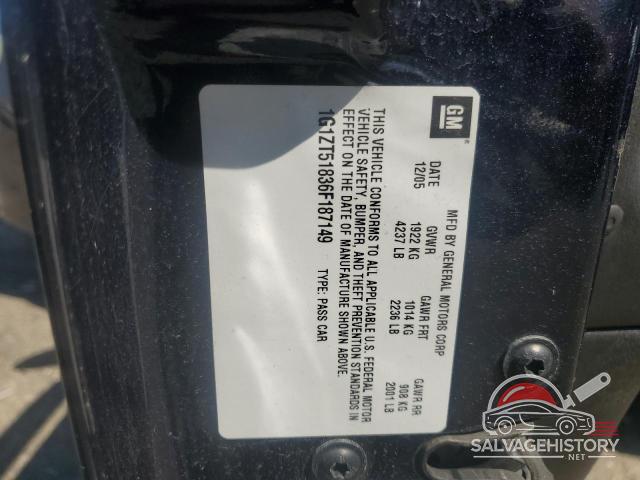 1G1ZT51836F187149 2006 CHEVROLET MALIBU photo no. 12