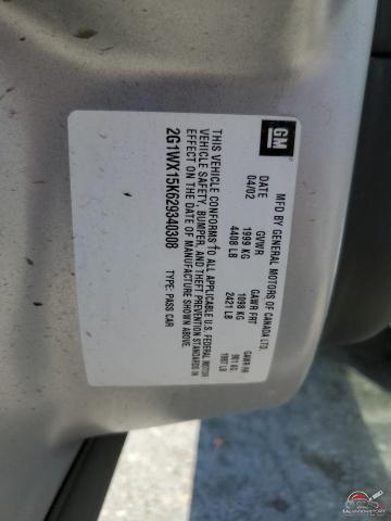2G1WX15K629340308 2002 CHEVROLET MONTECARLO photo no. 12