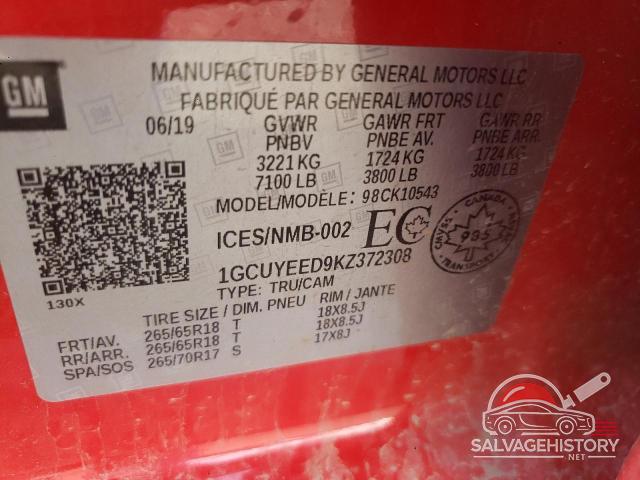 1GCUYEED9KZ372308 2019 CHEVROLET SILVERADO photo no. 12