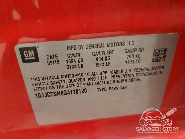 1G1JC5SH0G4110120 2016 CHEVROLET SONIC photo no. 13
