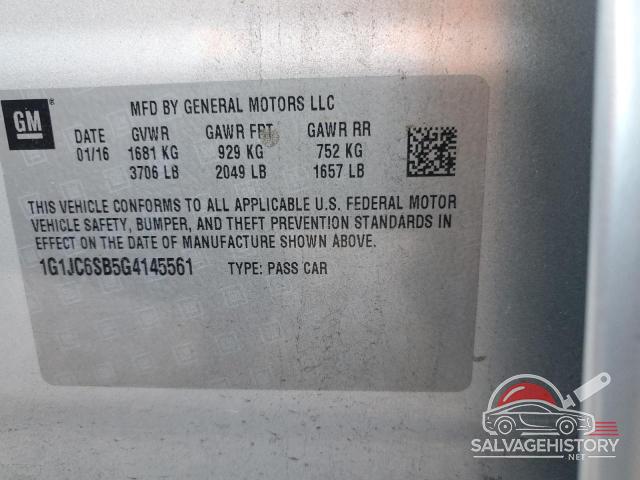 1G1JC6SB5G4145561 2016 CHEVROLET SONIC photo no. 12