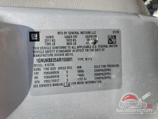 1GNUKBE05AR155891 2010 CHEVROLET TAHOE photo no. 13