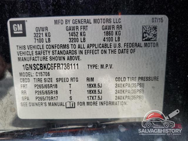 1GNSCBKC6FR738111 2015 CHEVROLET TAHOE photo no. 13