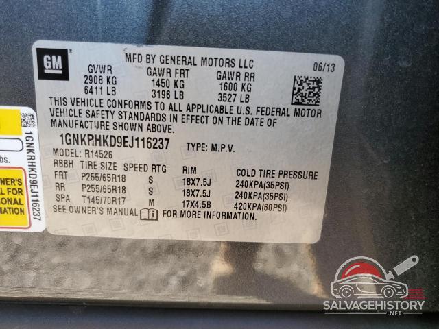 1GNKRHKD9EJ116237 2014 CHEVROLET TRAVERSE photo no. 14