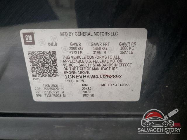 1GNEVHKW4JJ252893 2018 CHEVROLET TRAVERSE photo no. 13