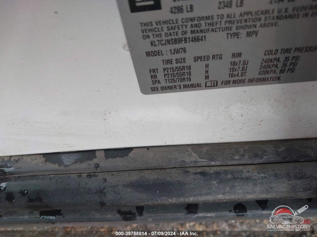 KL7CJNSB9FB146641 2015 CHEVROLET TRAX photo no. 9