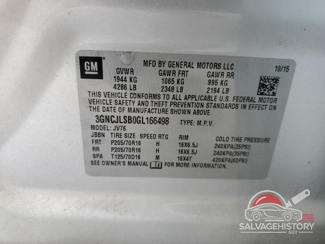 3GNCJLSB0GL166498 2016 CHEVROLET TRAX photo no. 13