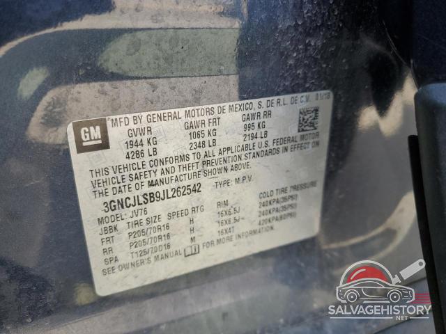 3GNCJLSB9JL262542 2018 CHEVROLET TRAX photo no. 13