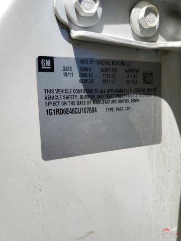 1G1RD6E46CU107604 2012 CHEVROLET VOLT photo no. 12