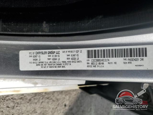 1C3CCBBB5DN513174 2013 CHRYSLER 200 photo no. 12