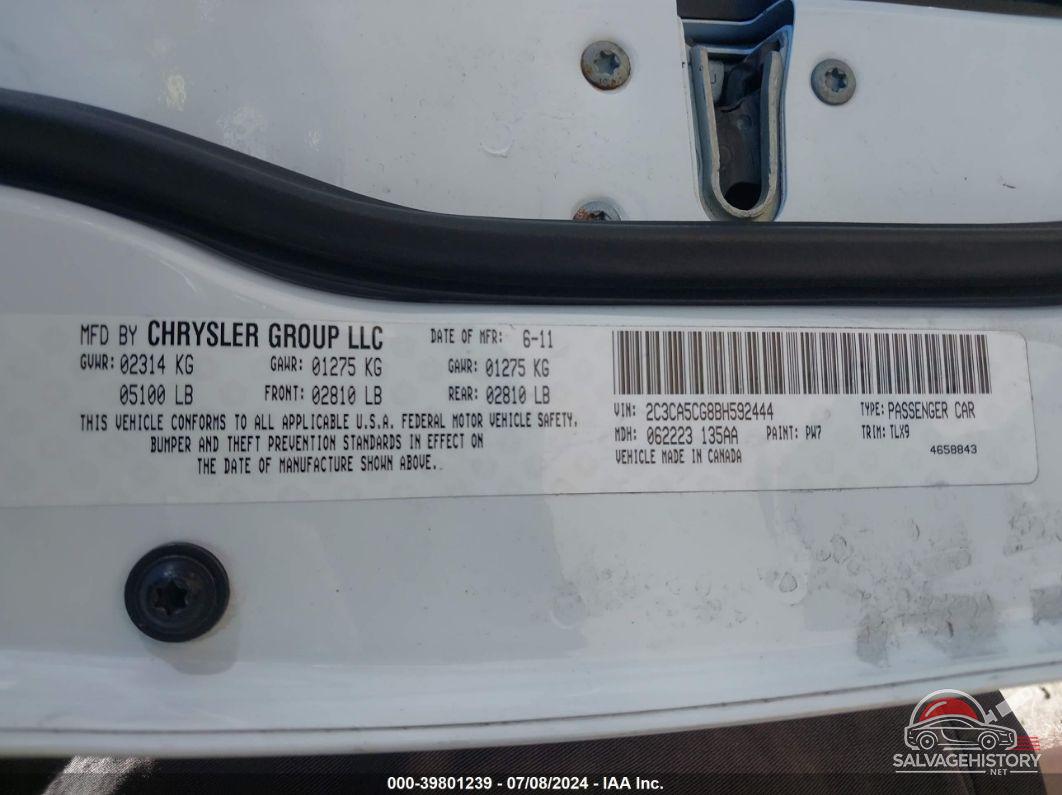 2C3CA5CG8BH592444 2011 CHRYSLER 300 photo no. 9