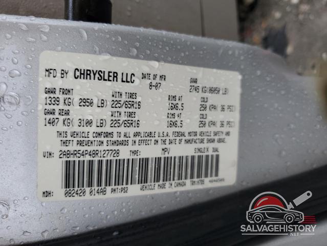 2A8HR54P48R127728 2008 CHRYSLER MINIVAN photo no. 13
