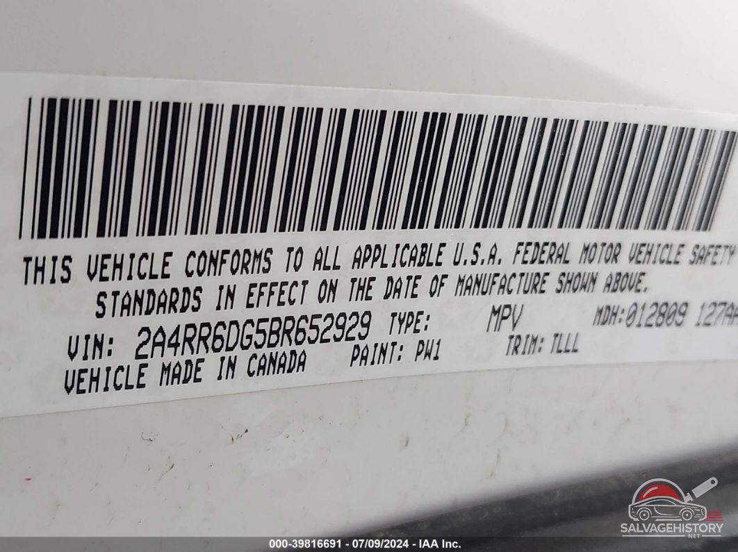 2A4RR6DG5BR652929 2011 CHRYSLER TOWN & COUNTRY photo no. 9