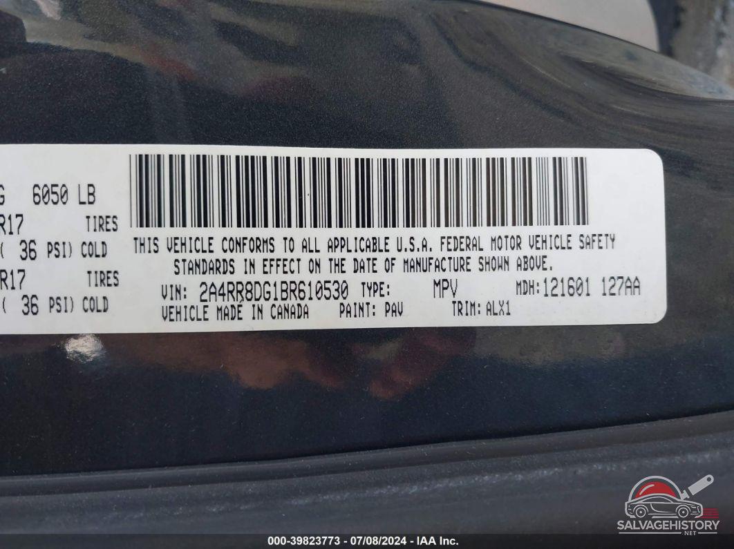 2A4RR8DG1BR610530 2011 CHRYSLER TOWN & COUNTRY photo no. 9
