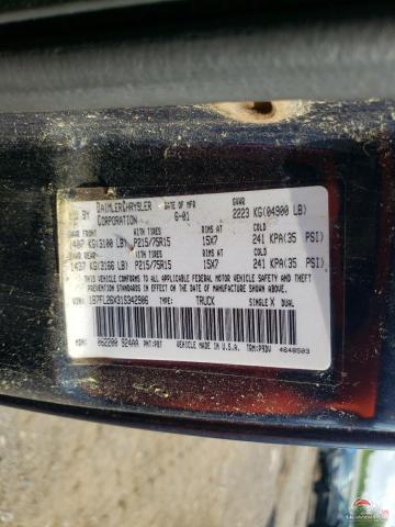 1B7FL26X31S342906 2001 DODGE All Models photo no. 12