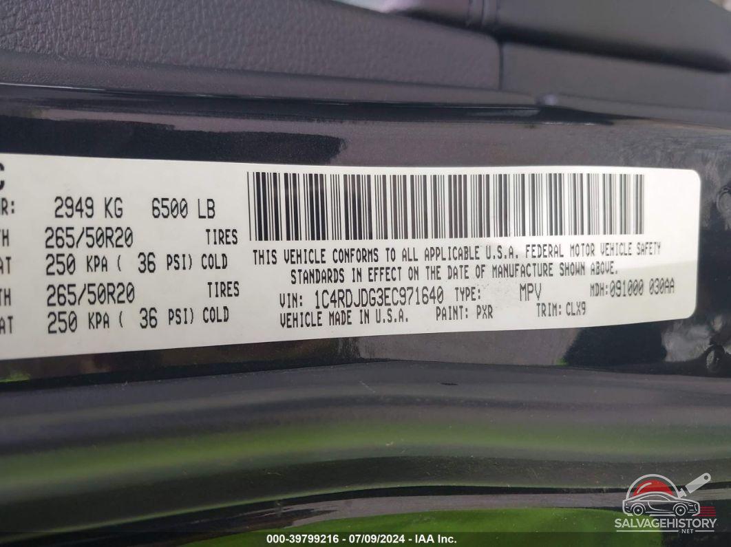 1C4RDJDG3EC971640 2014 DODGE DURANGO photo no. 9