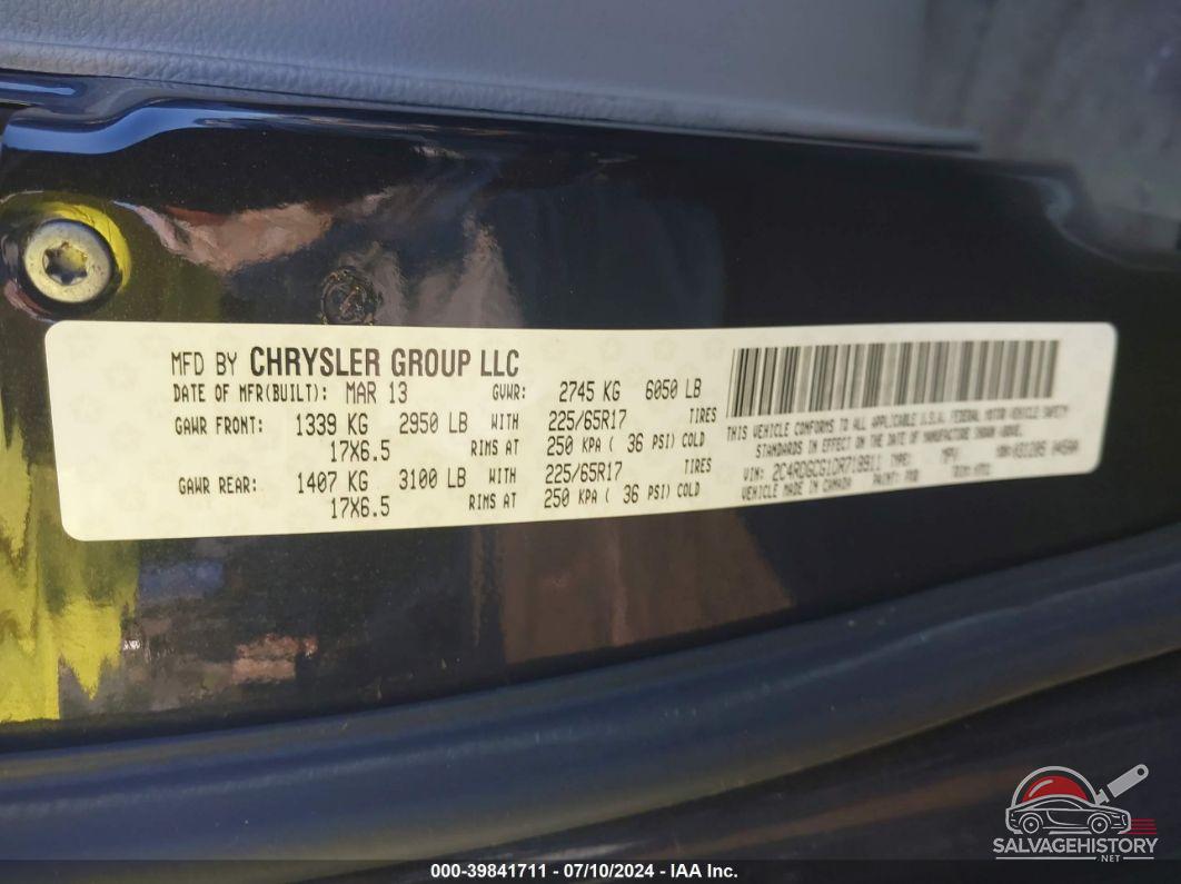 2C4RDGCG1DR718911 2013 DODGE GRAND CARAVAN photo no. 9