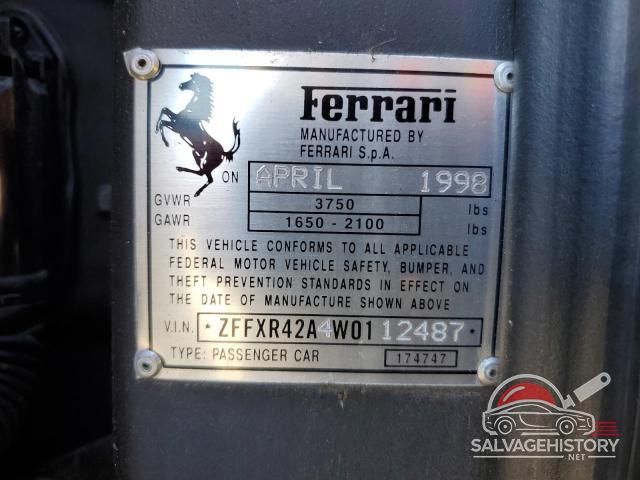 ZFFXR42A4W0112487 1998 FERRARI ALL MODELS photo no. 12