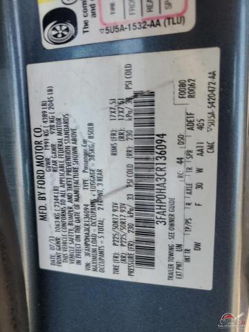 3FAHP0HA3CR136094 2012 FORD ALL Models photo no. 12