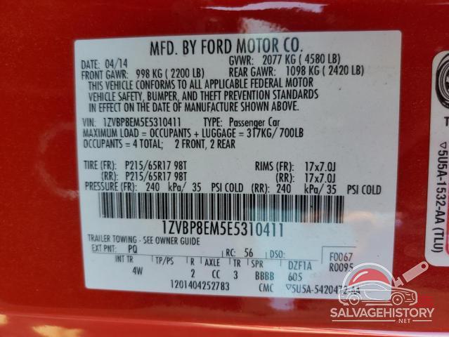 1ZVBP8EM5E5310411 2014 FORD ALL Models photo no. 13