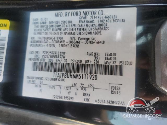 1FATP8UH6M5111920 2021 FORD ALL Models photo no. 12