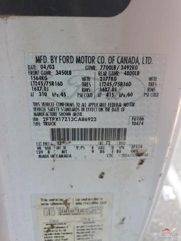 2FTPX17Z13CA86923 2003 FORD All Models photo no. 12