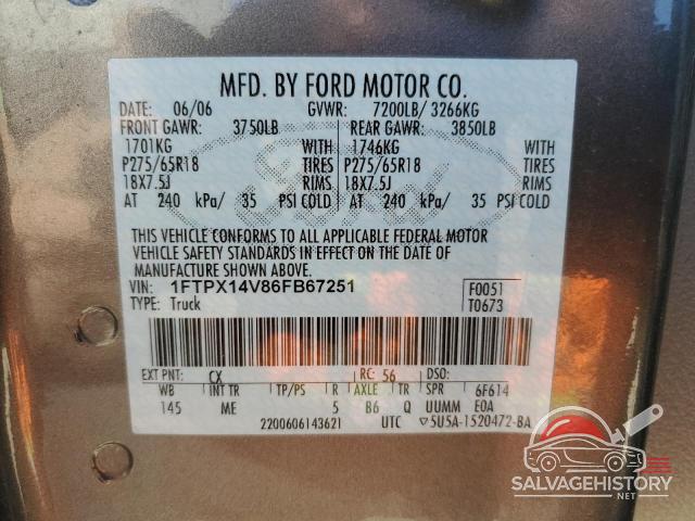 1FTPX14V86FB67251 2006 FORD All Models photo no. 12