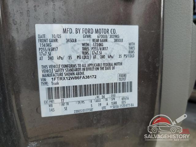 1FTRX12W86FA38172 2006 FORD All Models photo no. 12