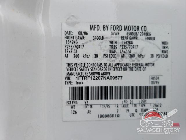 1FTRF12207NA09577 2007 FORD All Models photo no. 12