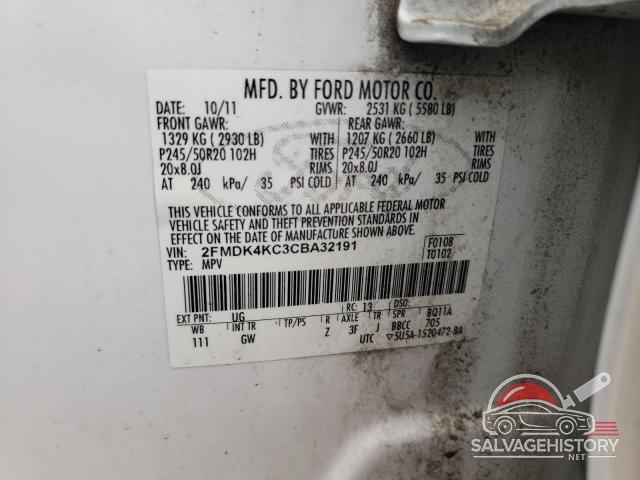 2FMDK4KC3CBA32191 2012 FORD EDGE photo no. 13