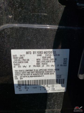 2FMPK4J88HBB96411 2017 FORD EDGE photo no. 13
