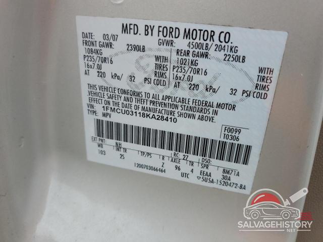 1FMCU03118KA28410 2008 FORD ESCAPE photo no. 13