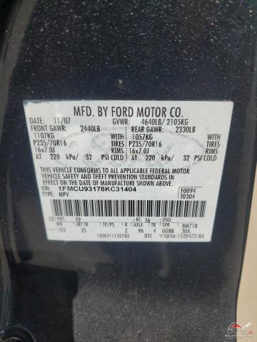 1FMCU93178KC31404 2008 FORD ESCAPE photo no. 13