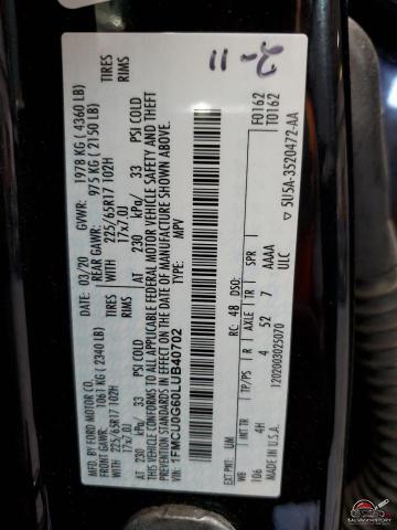 1FMCU0G60LUB40702 2020 FORD ESCAPE photo no. 14