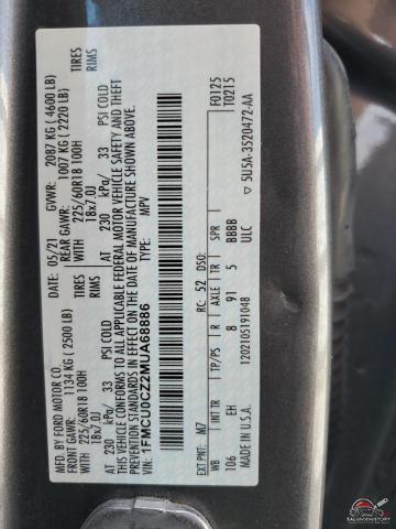 1FMCU0CZ2MUA68886 2021 FORD ESCAPE photo no. 13