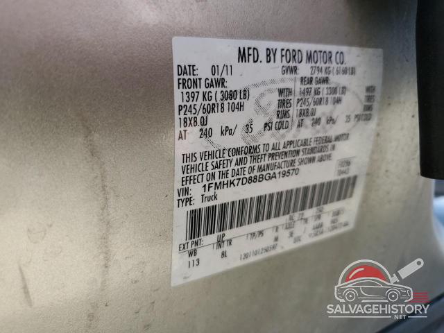 1FMHK7D88BGA19570 2011 FORD EXPLORER photo no. 14