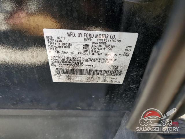 1FM5K8D87DGC16855 2013 FORD EXPLORER photo no. 12