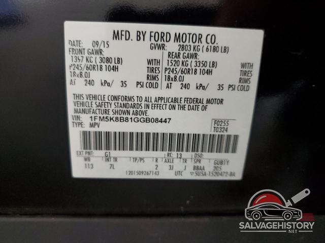 1FM5K8B81GGB08447 2016 FORD EXPLORER photo no. 13