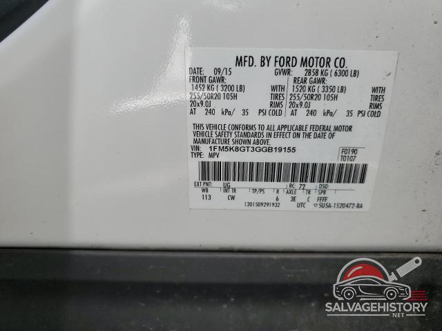 1FM5K8GT3GGB19155 2016 FORD EXPLORER photo no. 13