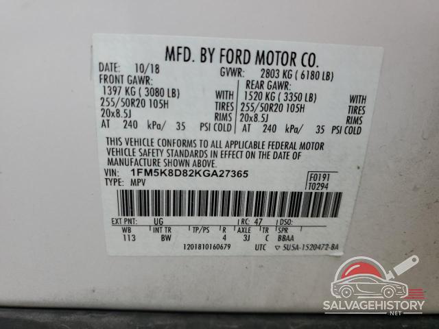 1FM5K8D82KGA27365 2019 FORD EXPLORER photo no. 13
