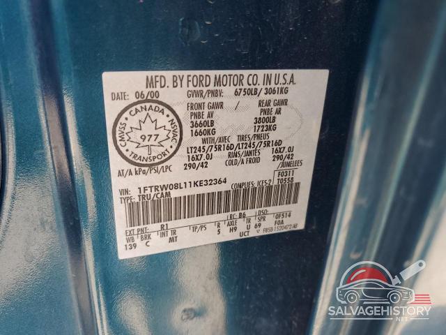 1FTRW08L11KE32364 2001 FORD F-150 photo no. 12