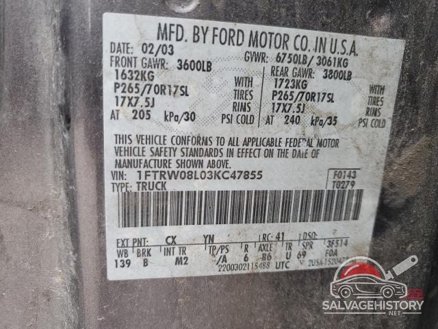 1FTRW08L03KC47855 2003 FORD F-150 photo no. 12