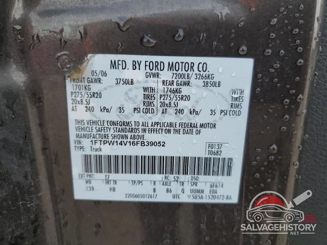1FTPW14V16FB39052 2006 FORD F-150 photo no. 12