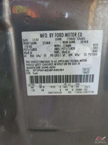 1FTPW14538FA95381 2008 FORD F-150 photo no. 13