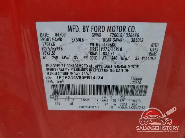 1FTPX14V89FB14134 2009 FORD F-150 photo no. 12
