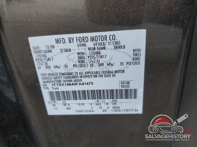 1FTRX14849FA41475 2009 FORD F-150 photo no. 12